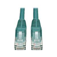 Tripp Lite Cat6 Gigabit Ethernet Snagless Molded Patch Cable 24 AWG 550MHz Premium UTP, Green, RJ45 M/M 4' (N201-004-GN)