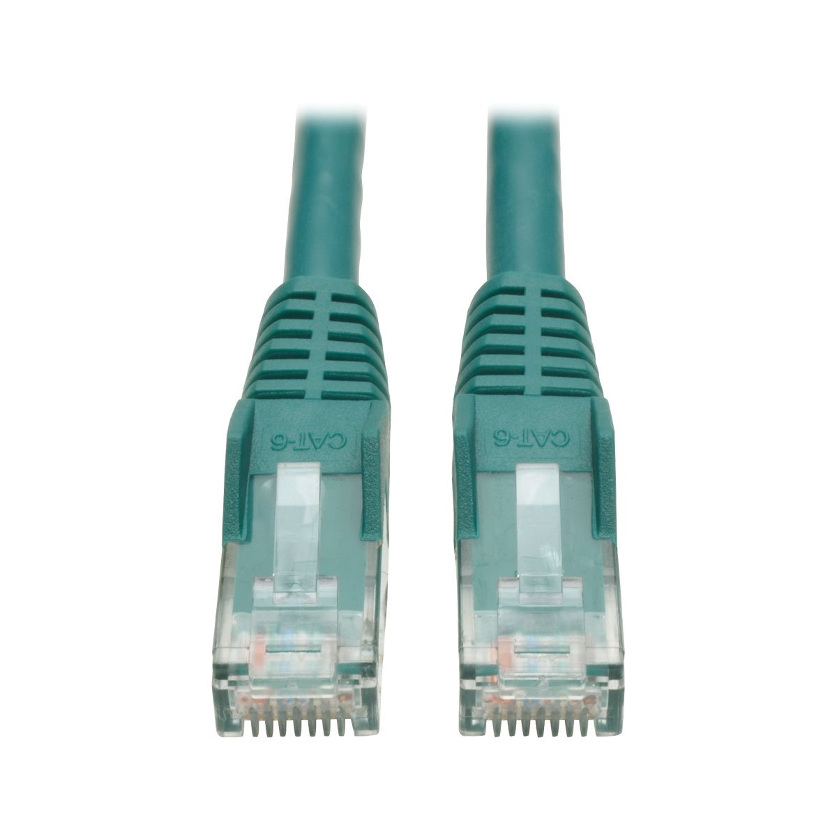 Tripp Lite Cat6 Gigabit Ethernet Snagless Molded Patch Cable 24 AWG 550MHz Premium UTP, Green, RJ45 M/M 4' (N201-004-GN)