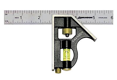 SWANSON TOOLS Combination Square with Die-Cast Zinc Body and Stainless Steel Rule