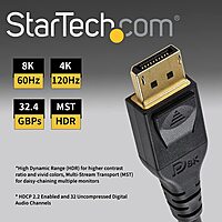 StarTech.com VESA Certified DisplayPort 1.4 Cable (DP Male to Male)