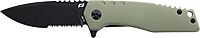 Schrade Delta Class Outback Folder 6.5in with 2.75in AUS-10 Steel Blade and Aluminum Handle for EDC,Green, Black