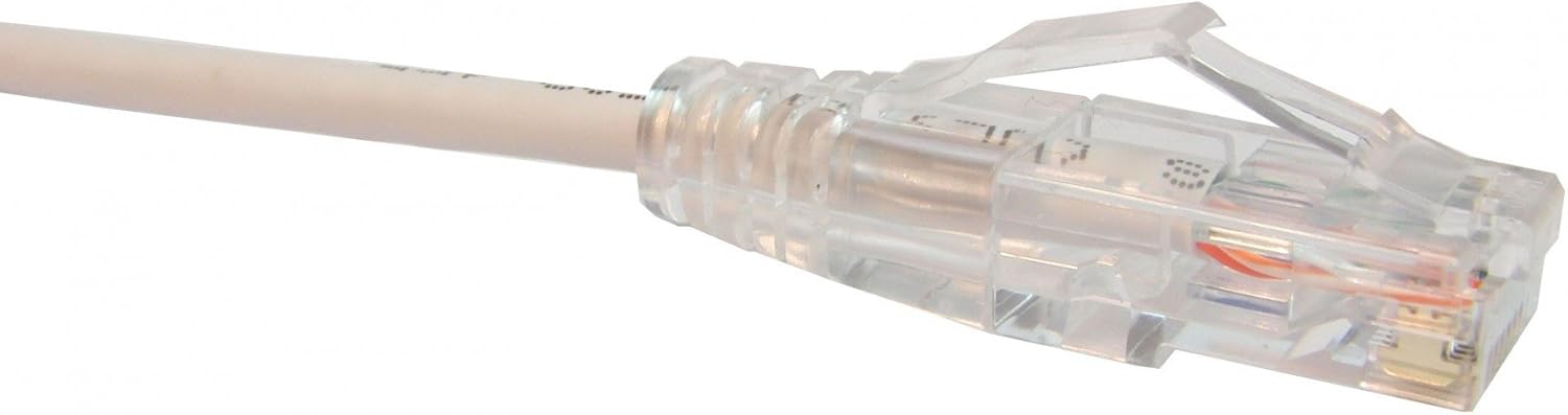 Unirise USA Clearfit Slim Cat6 Patch Cable, Snagless, White, 7ft CS6-07F-WHT