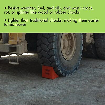Checkers One Extra Large Wheel Chock for 46-65" Tires, Heavy Duty Wheel Chocks for Semi Trucks, Utility, Tractor Trailer