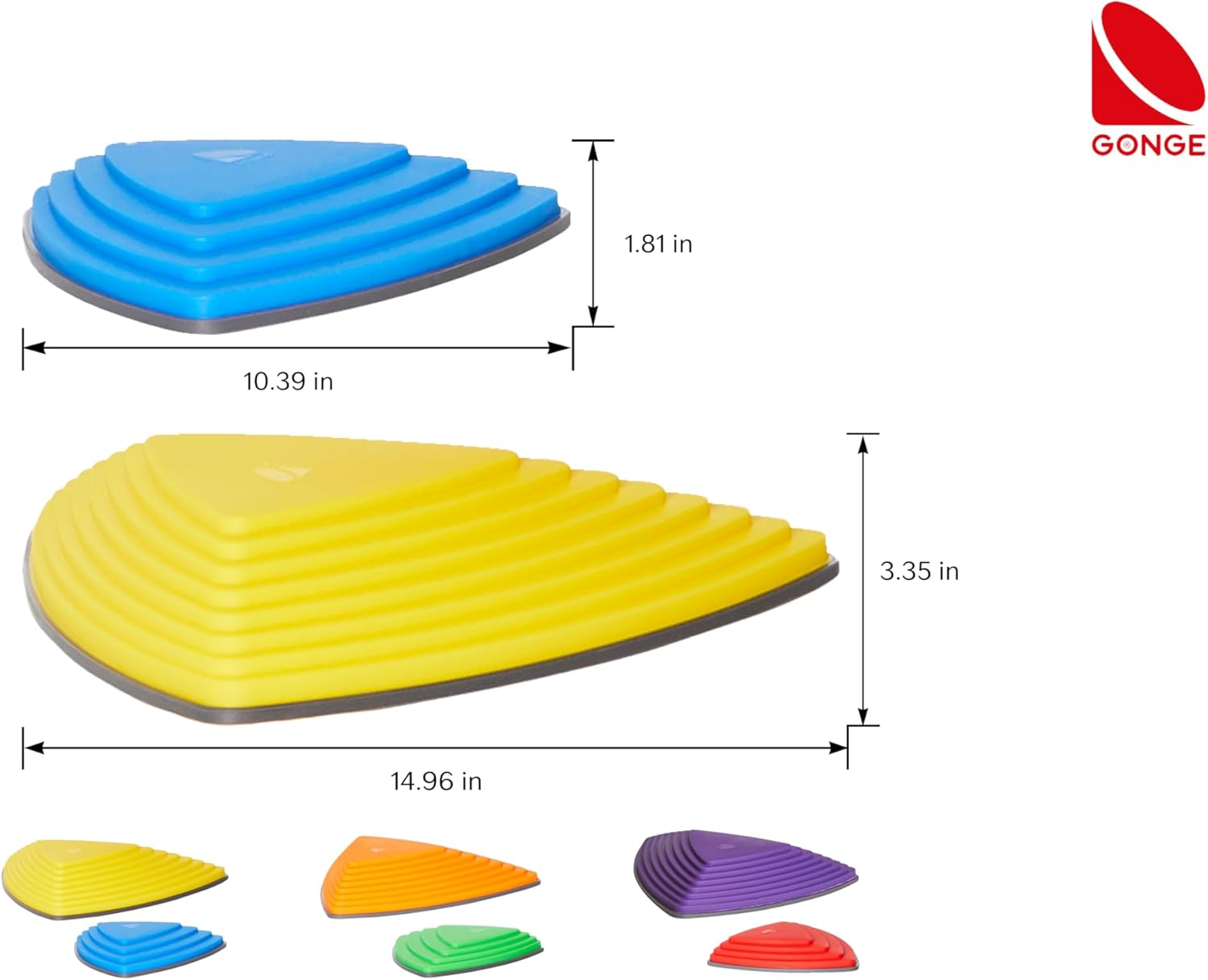 GONGE River Stones - Kids Play Stepping Stones for Balance and Coordination, Non-Slip, Stackable, Indoor/Outdoor, Set of 6