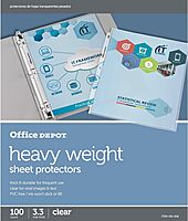 Office Depot Heavyweight Sheet Protectors, 8 1/2in. x 11in., Clear, Pack Of 100, OD491658