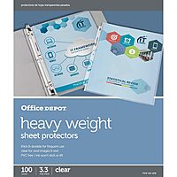 Office Depot Heavyweight Sheet Protectors, 8 1/2in. x 11in., Clear, Pack Of 100, OD491658