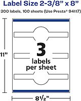 Avery Glossy White Wraparound Band Labels, Sure Feed Technology, 2-3/8" x 8"