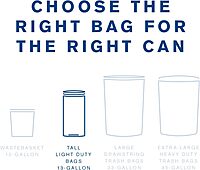 Highmark Tall 0.6 mil Drawstring Kitchen Trash Bags, 13 Gallon, 27.375in x 24in, White, Box Of 200