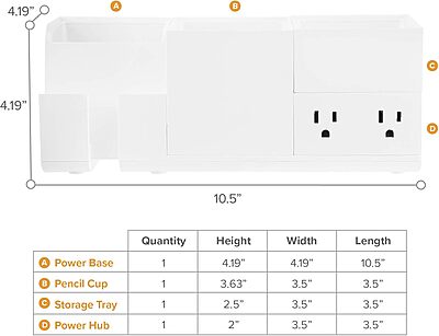 BOSTITCH Konnect Stackable Desk Organizer and Power Station