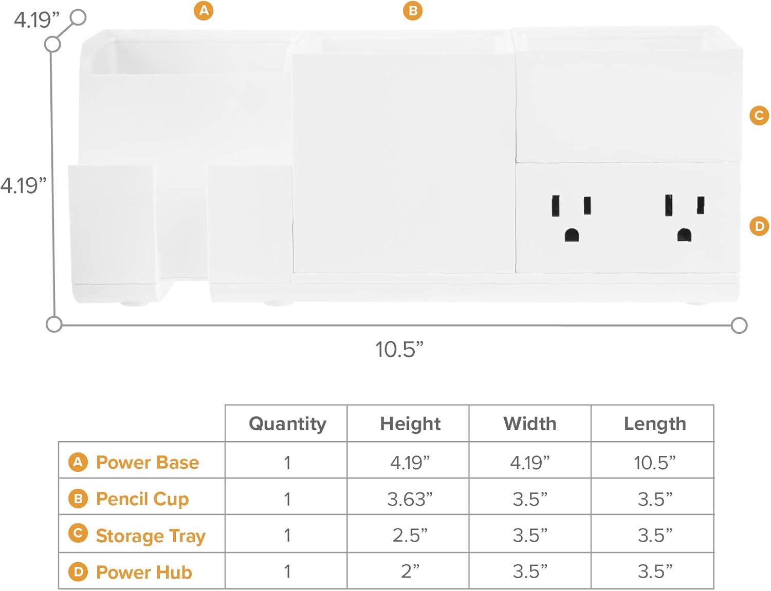 BOSTITCH Konnect Stackable Desk Organizer and Power Station