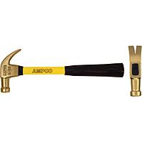 Ampco Safety Tools H-20FG Hammer, Claw, Non-Sparking, Non-Magnetic, Corrosion Resistant, 1 lb, 14" OAL