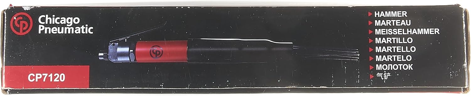 Chicago Pneumatic CP7120 Air Powered Adjustable Needle Scaler and Chisel, 4,600 BPM, Red