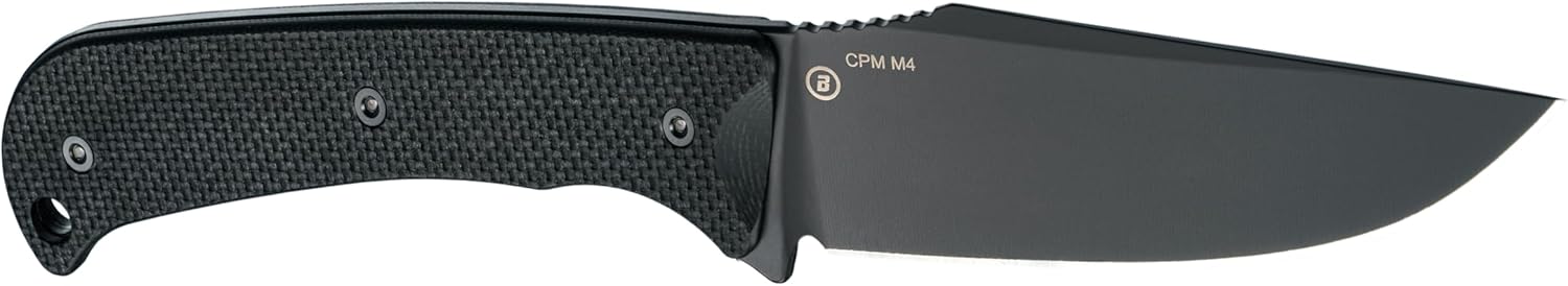 Hogue Extrak XL Fixed Blade Knife 3.9" CPM-M4 Black Cerakote Clip Point, Black G10 Handles, Nylon Blade Guard - 35854