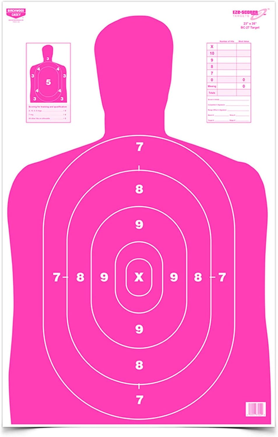 Birchwood Casey 23 x 35 Eze-Scorer BC-27 High-Contrast Silhouette Paper Targets