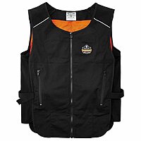 Chill-Its 6255 Lightweight Phase Change Cooling Vest, Cotton/Polyester, Large/X-Large, Black
