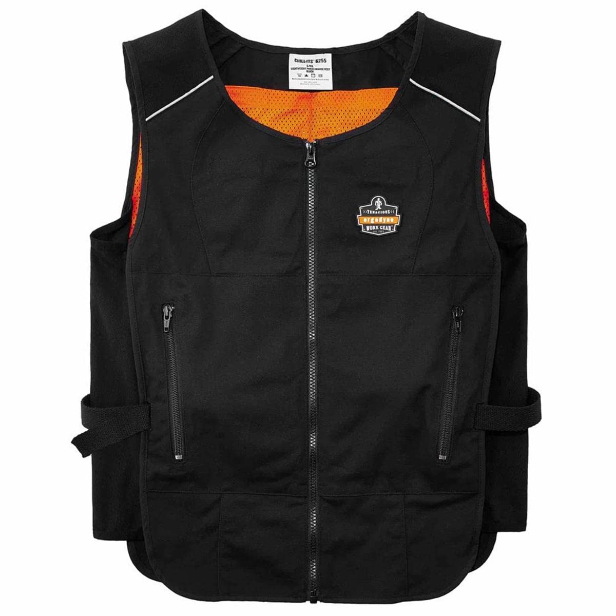 Chill-Its 6255 Lightweight Phase Change Cooling Vest, Cotton/Polyester, Large/X-Large, Black