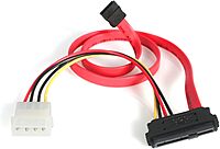 StarTech.com 18in SAS 29 Pin to SATA Cable with LP4 Power - 18in SAS 29 pin to SATA Cable - 18in SFF 8482 to SATA (SAS729PW18), Red