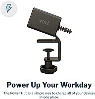 Vari Power Hub - Desk Mount Power Charging Station with Multiple Outlets - 5 AC Outlets, 2 USB Ports