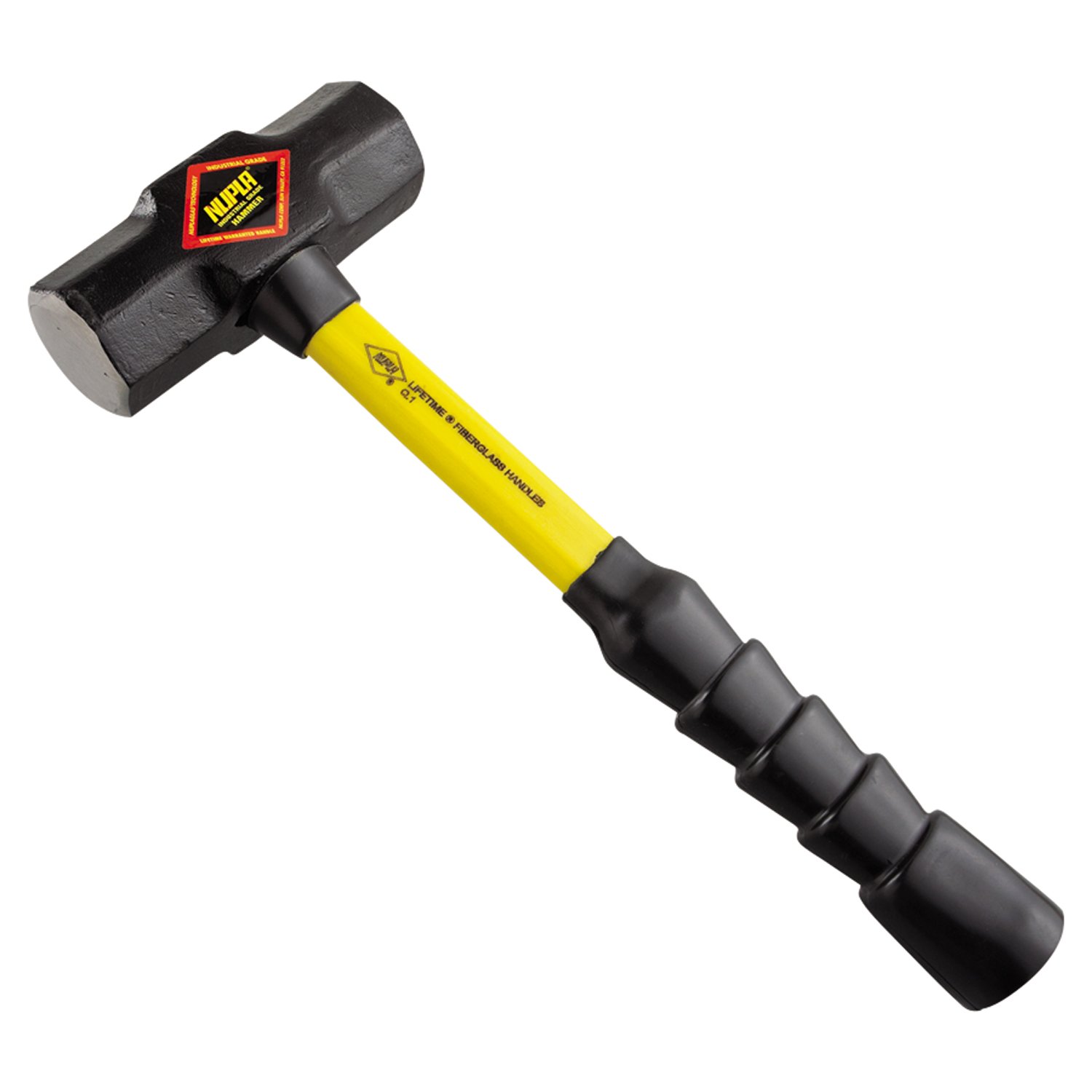Nupla 27-045 Blacksmith's Double-Face Steel-Head Sledge Hammer, 4 lb., 14" SG Grip Handle, Yellow