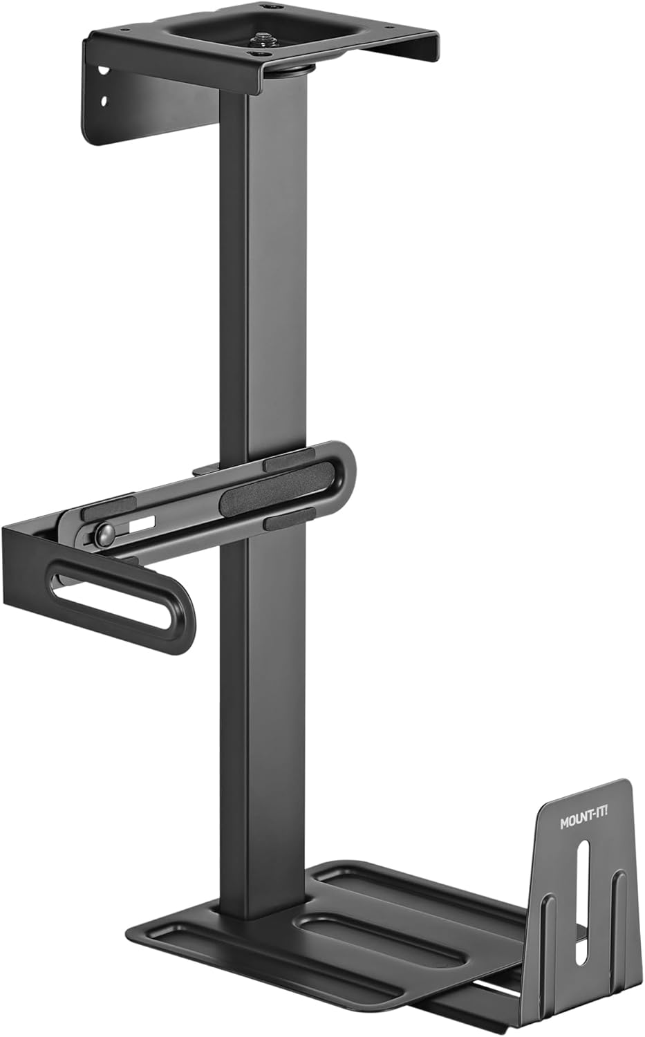 Mount-It! CPU Under Desk Mount Bracket, Rotating Heavy Duty Computer Tower Wall Mount, 360° Swivel Easy Cable Access