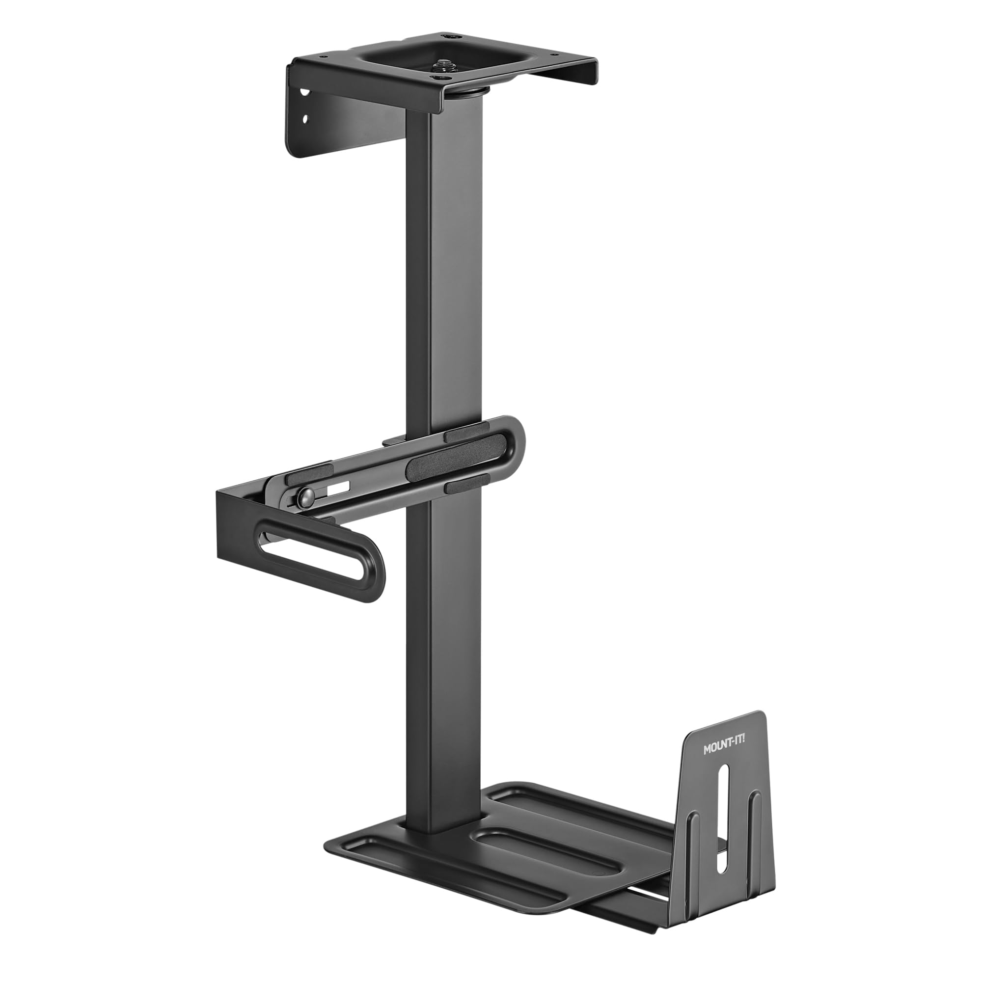 Mount-It! CPU Under Desk Mount Bracket, Rotating Heavy Duty Computer Tower Wall Mount, 360° Swivel Easy Cable Access