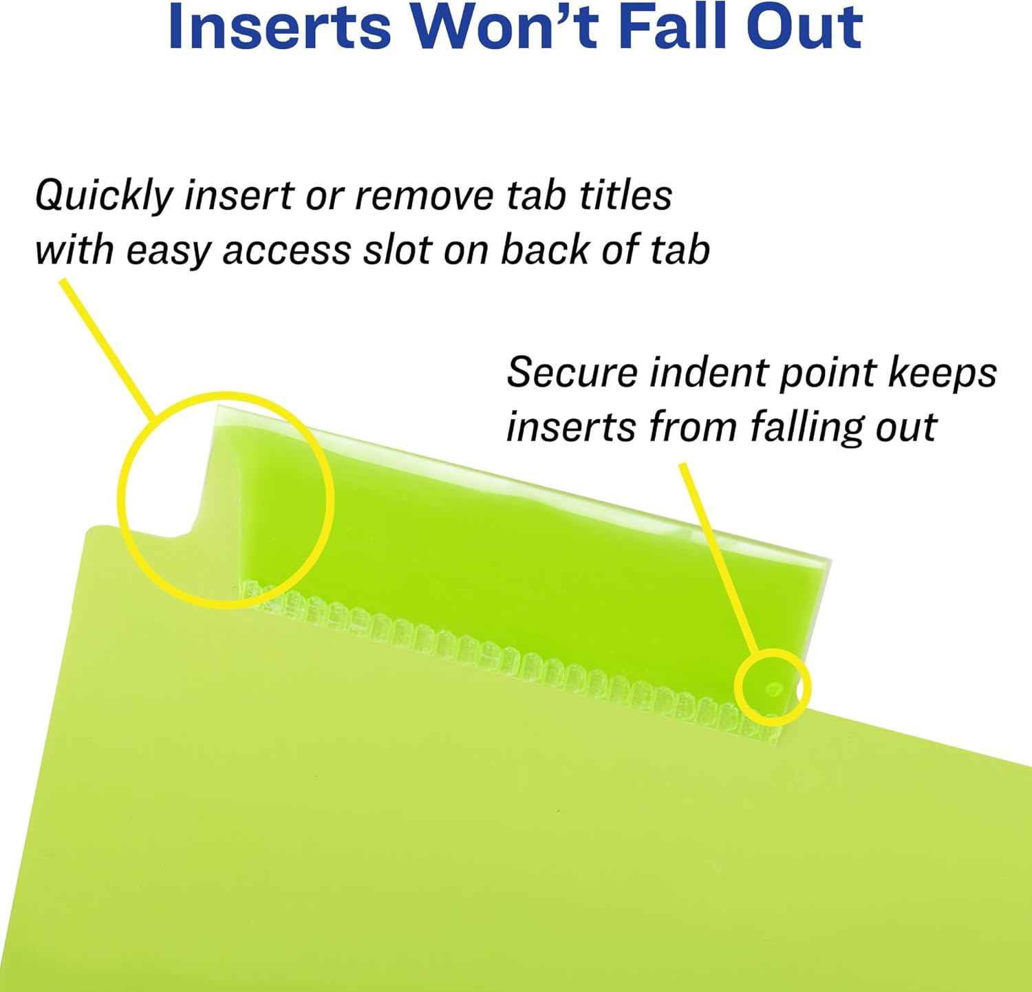 AVERY Dividers for 3-Ring Binders, Big Tab Insertable Two-Pocket Plastic Dividers, Multicolor