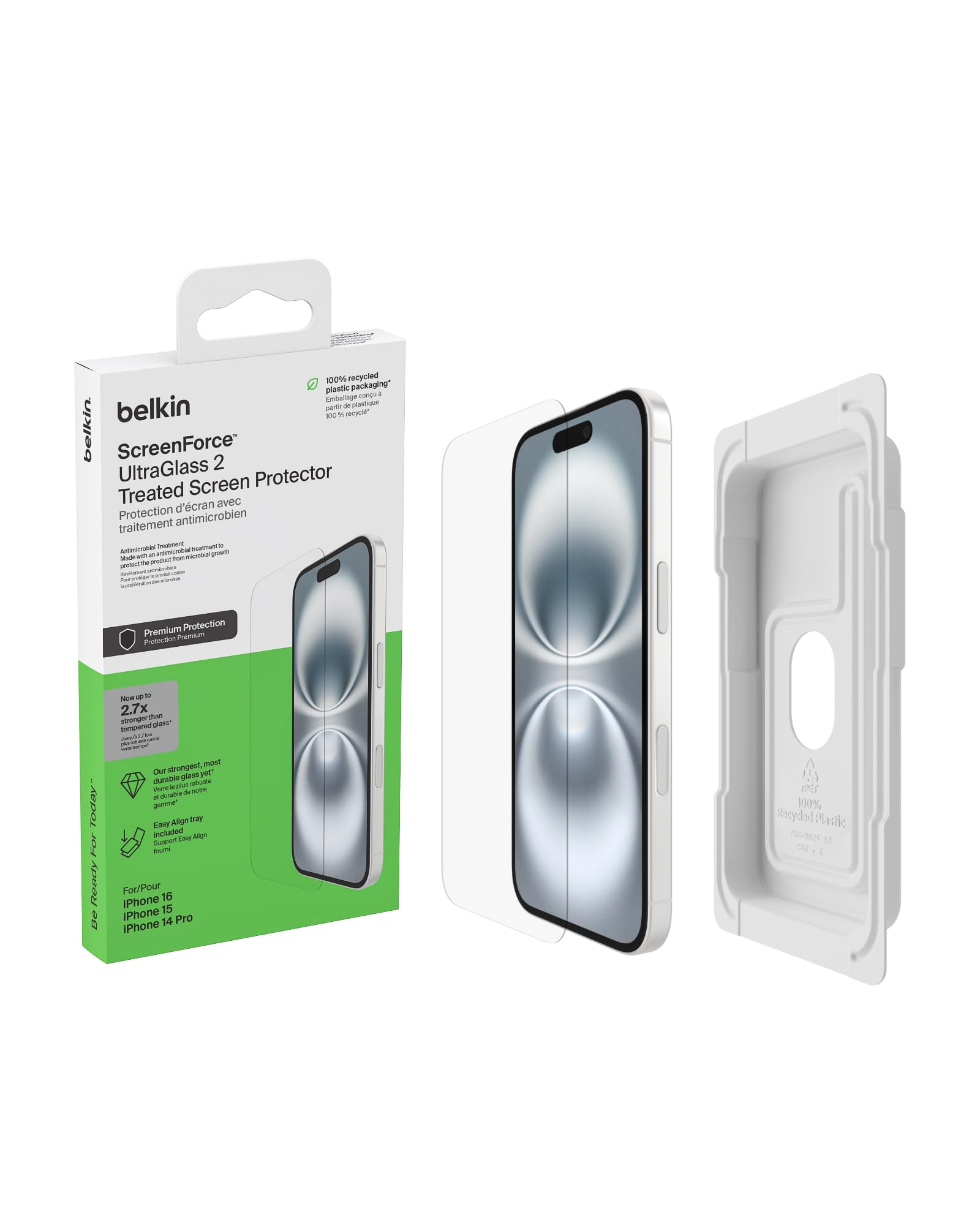 Belkin ScreenForce Screen Protector for iPhone 16, 15 and 14 Pro