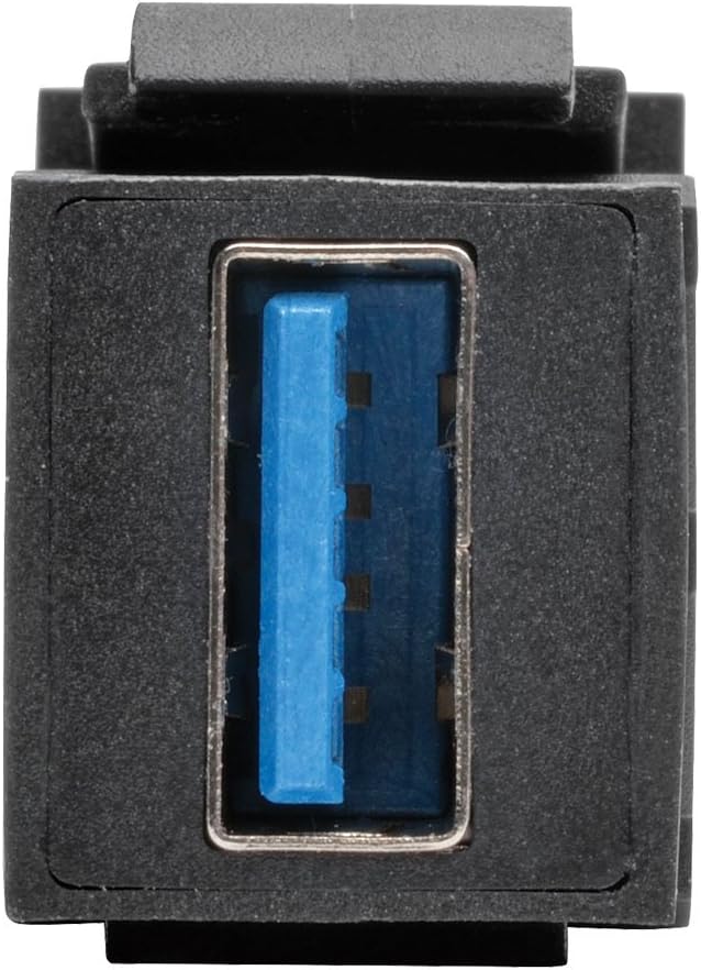 Tripp Lite USB 3.0 Keystone Panel Mount Coupler (F/F), All-in-One, Black (U325-000-KP-BK) USB 3.0 Coupler