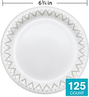 Highmark Disposable 6-3/4in Printed White Paper Plates - Pack of 125