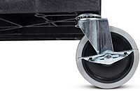 LUXOR EC111-B Heavy Duty Plastic Utility Cart, 32" x 18" Rolling Tub Cart with Three Shelves, 300 lbs. Capacity, Ergonomic Push Handle, Black 1 Pack Black