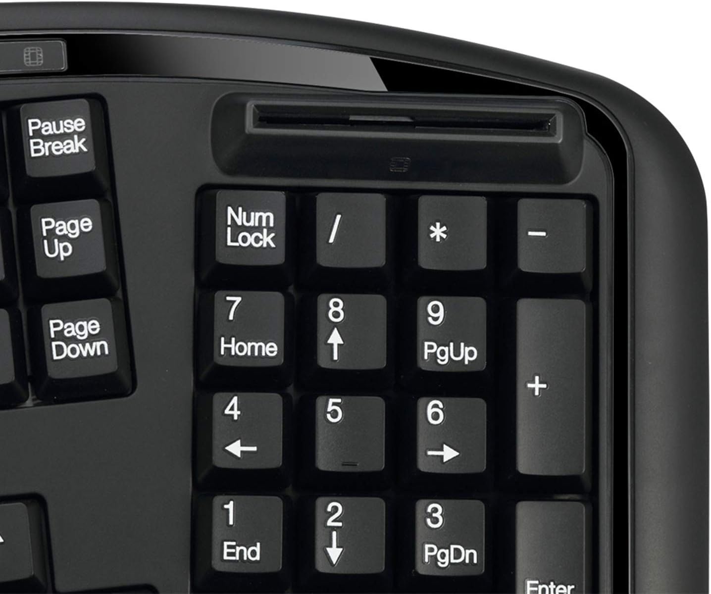 TruForm AKB-150SB-TAA Desktop Ergonomic Smart Card Reader Keyboard (TAA Compliant), Black