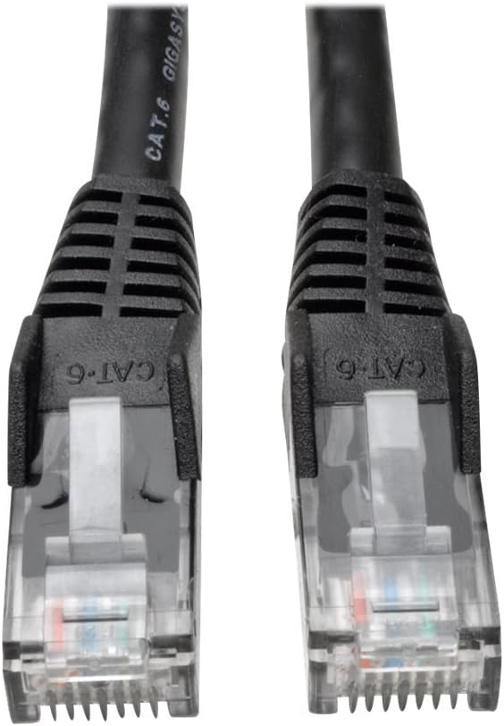 Eaton Tripp Lite Series Cat6 Gigabit Snagless Molded (UTP) Ethernet Cable (RJ45 M/M), PoE, Black