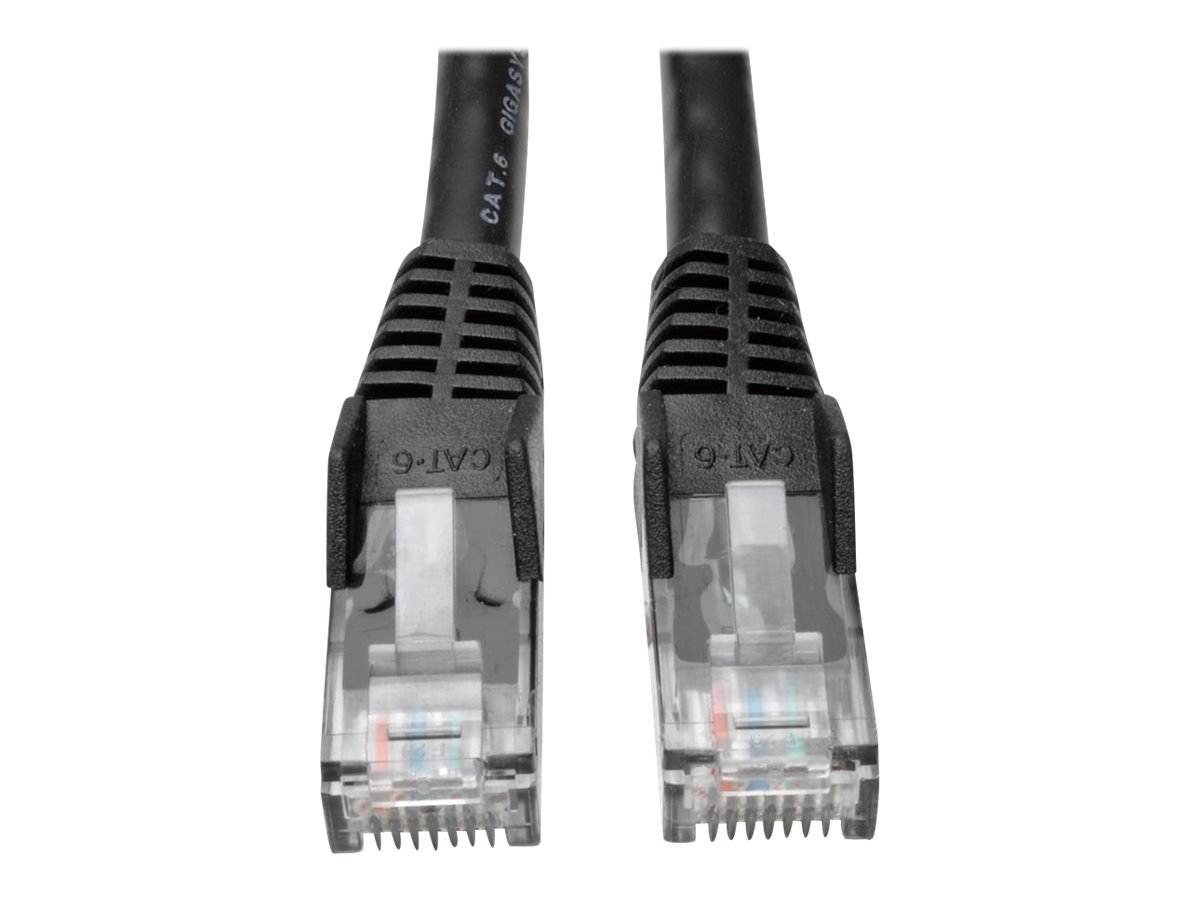 Eaton Tripp Lite Series Cat6 Gigabit Snagless Molded (UTP) Ethernet Cable (RJ45 M/M), PoE, Black