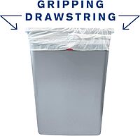 Highmark Tall 0.6 mil Drawstring Kitchen Trash Bags, 13 Gallon, 27.375in x 24in, White, Box Of 200