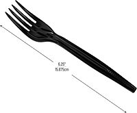Mind Reader 100-Pack Black Plastic Fork Refill for CUTDISPBK-BLK Dispenser, 6.25" L and 100-Pack Black Plastic Spoon Refill