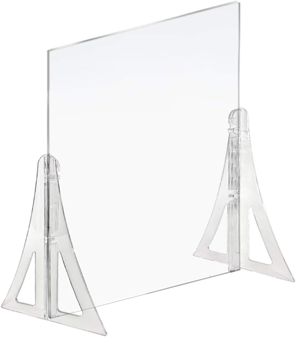 Azar Displays Protective Sneeze Guard for Counter and Desk - Portable Plexiglass Barrier (Pack of 2)