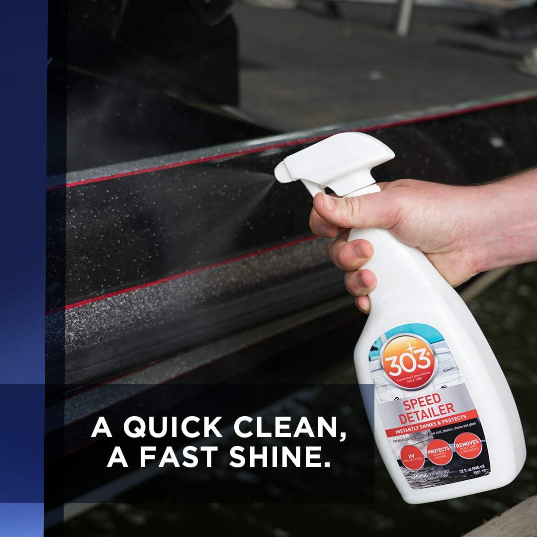 303 Products Marine Speed Detailer - Instantly Shines And Protects - UV Protection - Protects Against Fading - Removes Dust