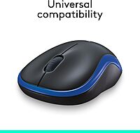 LOGITECH M185 Wireless Mouse, 2.4GHz with USB Nano Receiver, 1000 DPI, Ambidextrous