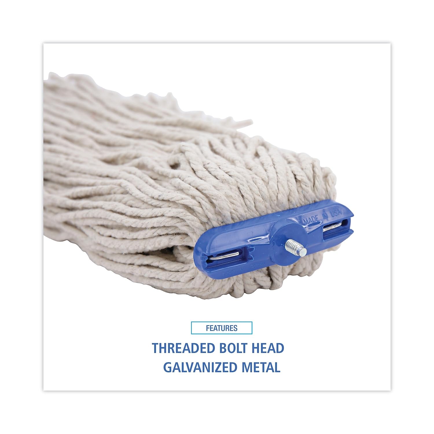 Boardwalk BWK724CCT 24 oz. Cut-End Lie-Flat Cotton Wet Mop Head - White (12/Carton)