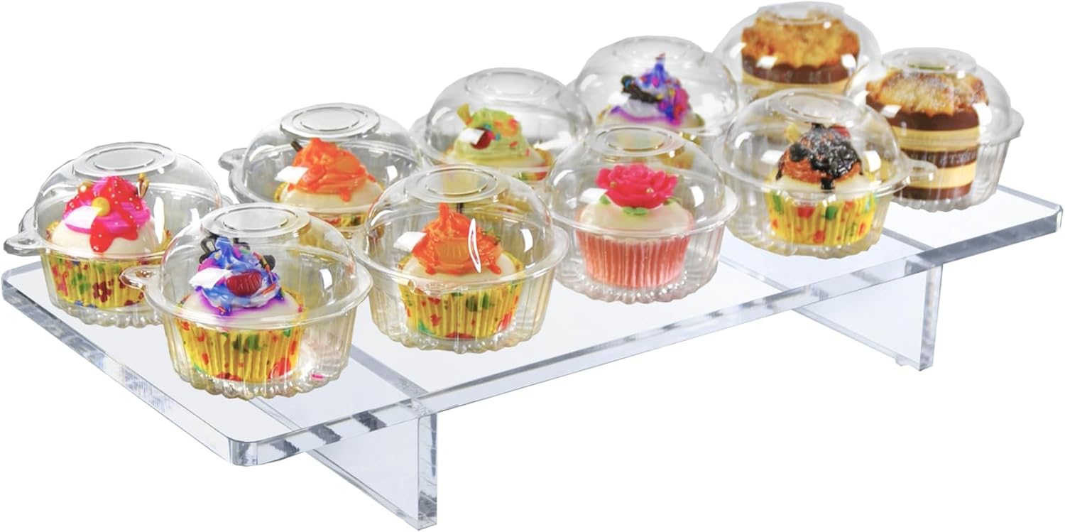 Azar Displays Deluxe Acrylic Monitor Riser Display, Clear