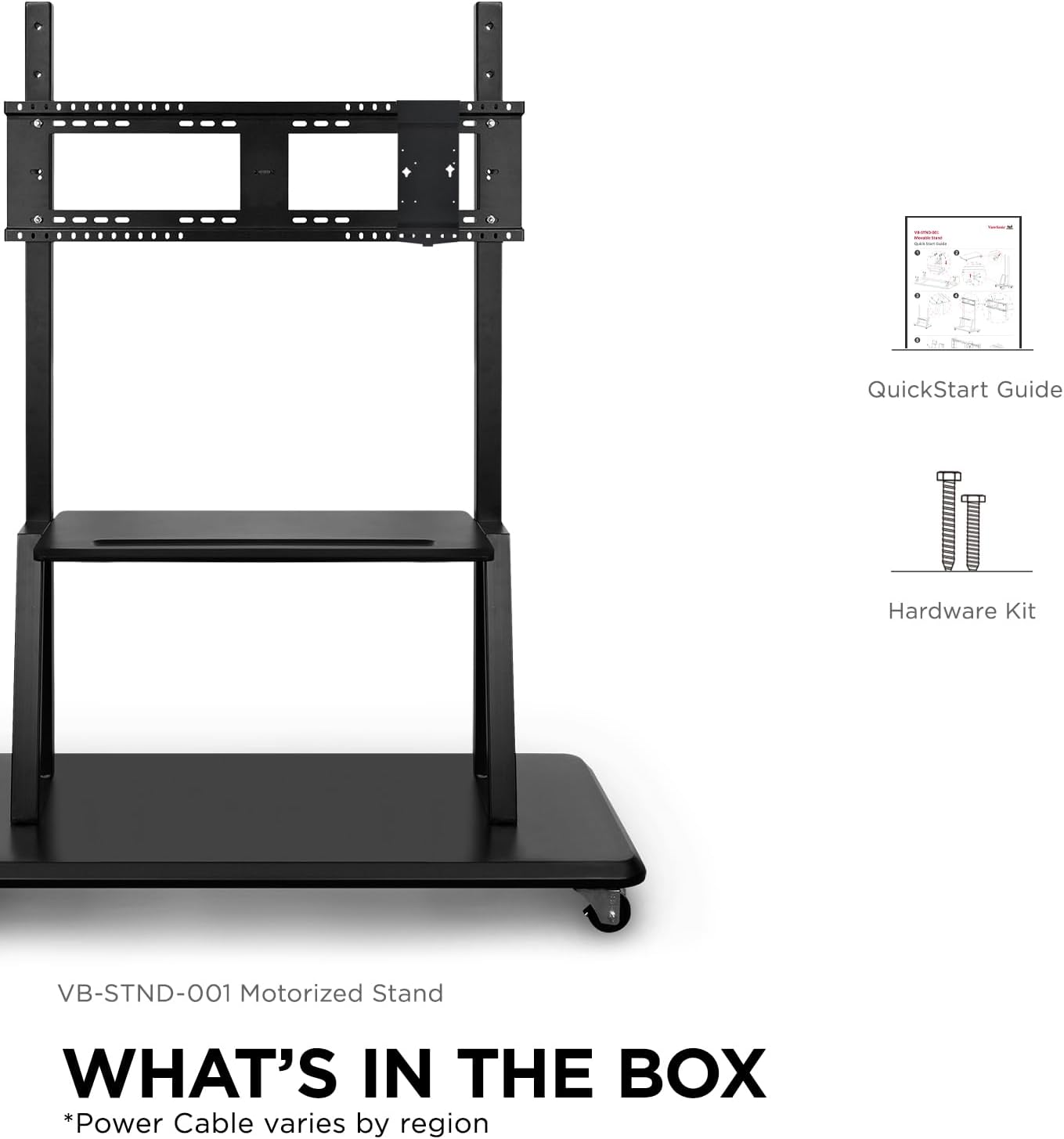 ViewSonic VB-STND-001 Universal Display Cart for 55 to 86 inch Screens up to 265 lbs