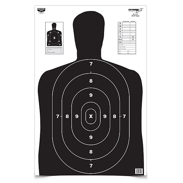 BIRCHWOOD CASEY Eze-Scorer BC-27 High-Contrast Silhouette Paper Targets