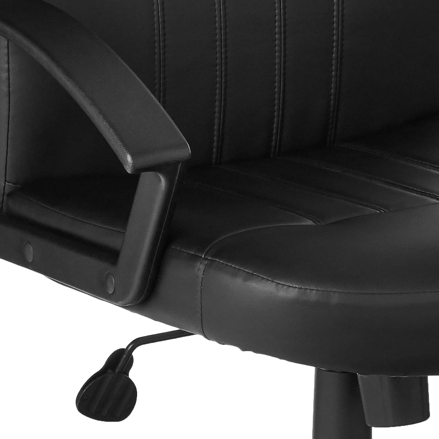 Boss Office Products Ergonomic Mid-Back Leather Chair, Black