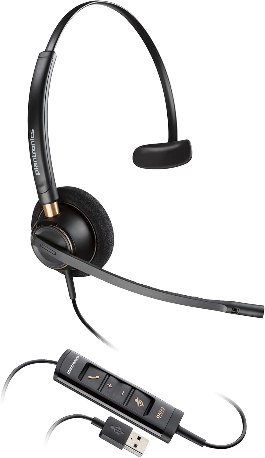 Poly - EncorePro 515 USB-A and USB-C USB Headset (Plantronics) - Cloud System Updates - Acoustic Hearing Protection