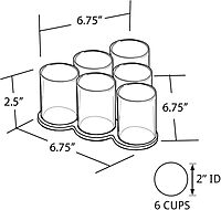 Azar Displays 225594 6-Cup Triangular Display, 6.75 x 6.75 x 2.5 inches, Clear