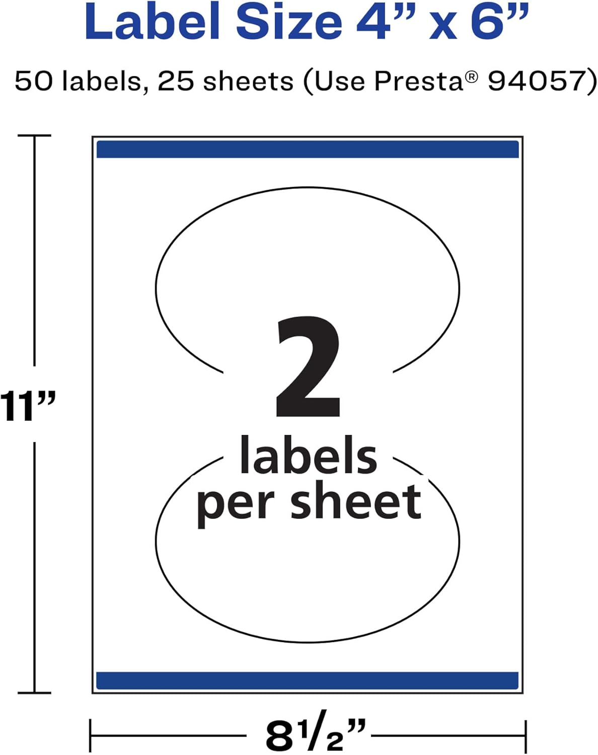 Avery Durable Waterproof Oval Labels, Sure Feed Technology, 4" x 6"