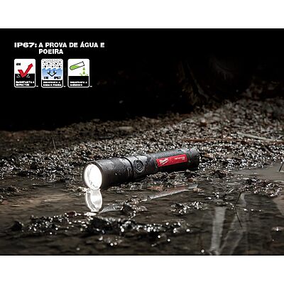 Milwaukee Rechargeable 1100 Lumen LED Flashlight, Battery Powered, Twist Focus