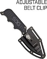 SOG Small Fixed Blade Knife - Instinct Boot Knife, EDC Knife, Neck Knife, 2.3 Inch Full Tang Blade w/ Knife Sheath and Clip, 4in. x 1in. x 8.5in. (NB1012-CP) , Black