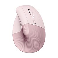 Logitech Lift Vertical Ergonomic Mouse, Wireless, Bluetooth or Logi Bolt USB receiver, Quiet clicks, 4 buttons, compatible with Windows/macOS/iPadOS, Laptop, PC - Rose Right-Handed Mouse ROSE