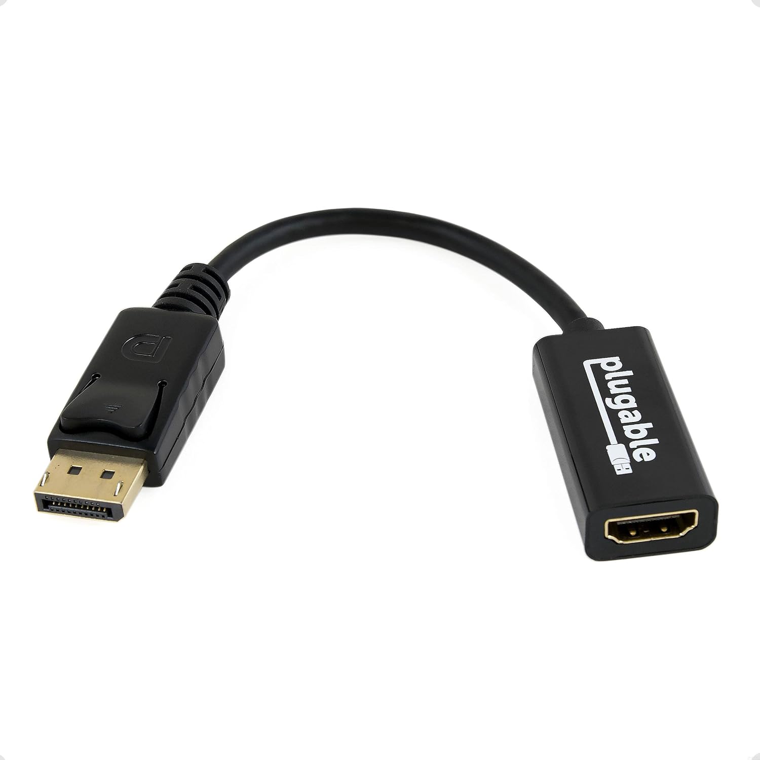 Plugable Passive DisplayPort to HDMI Adapter, Driverless, Compatible with Windows and Linux Systems and Displays up to 4K